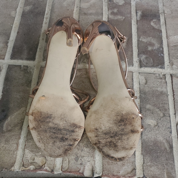 Steve Madden Rose Gold Strappy Sandle Heels - Picture 8 of 8